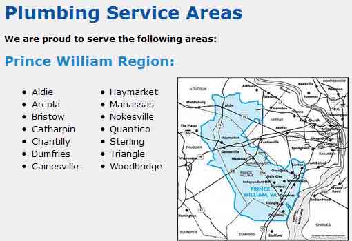 plumbling service areas